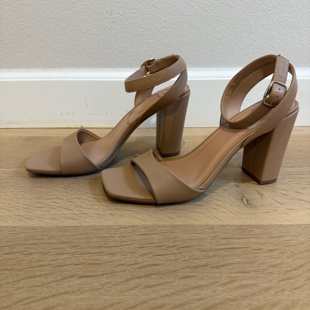 a new day Tan Block Heel Sandals